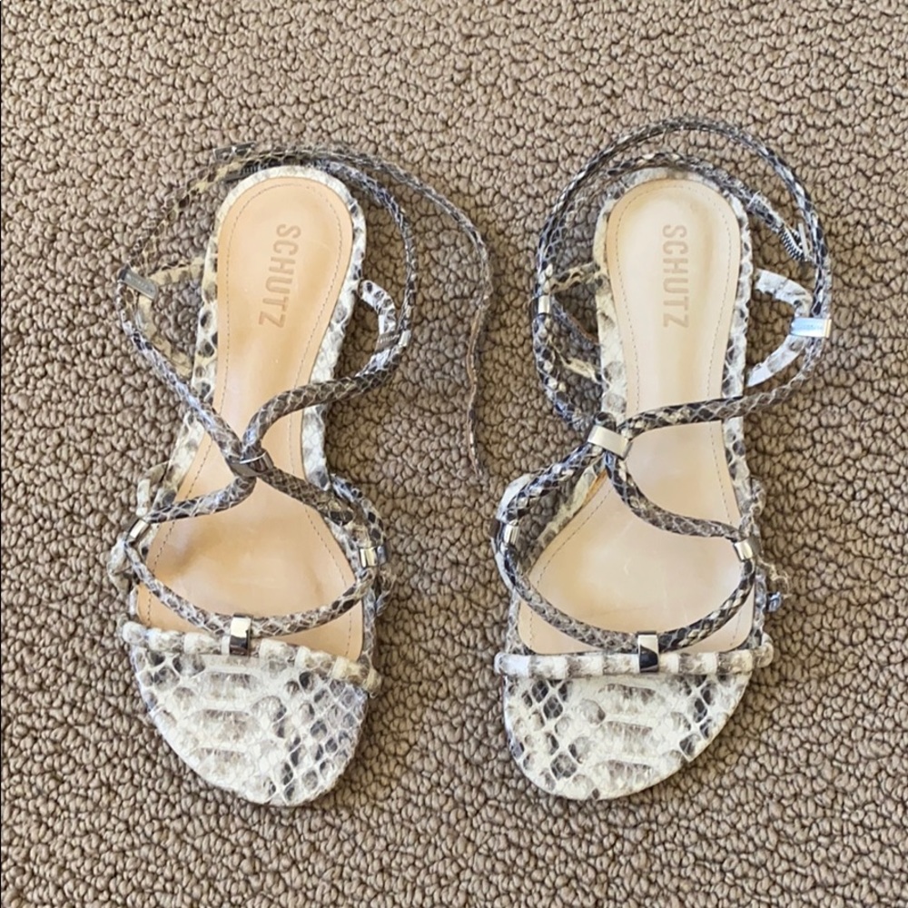 Schutz snake print sandals